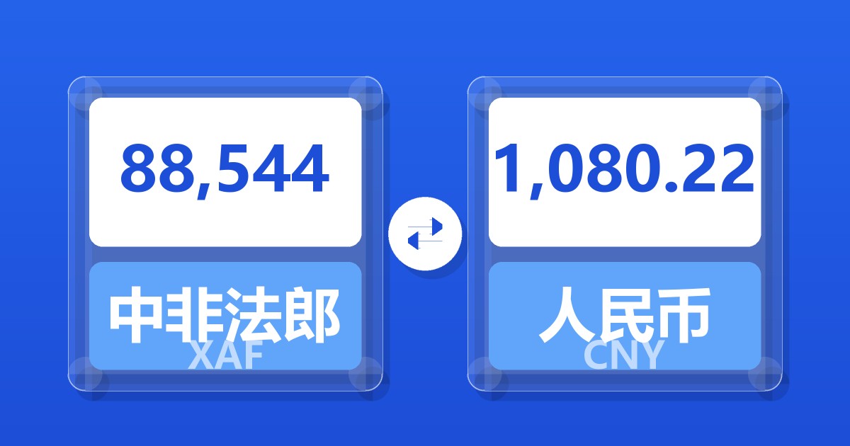 88,544中非法郎兑人民币