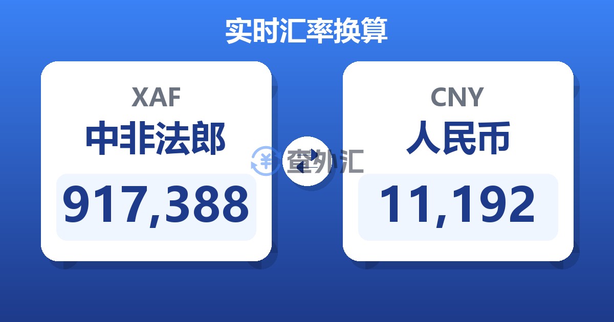 917,388中非法郎兑人民币