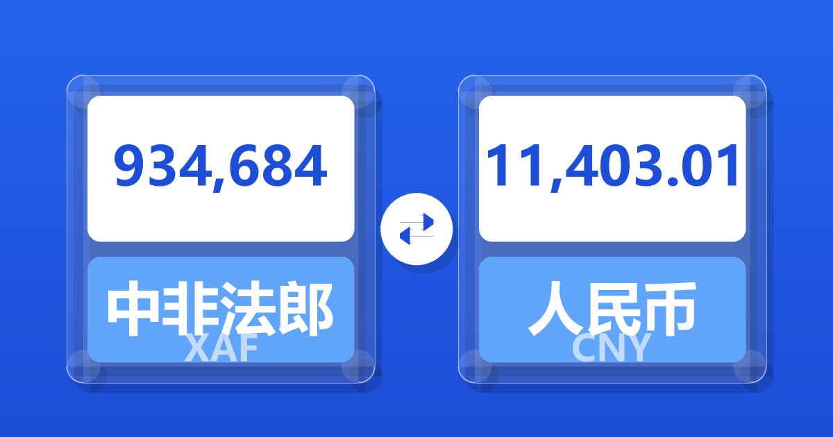 934,684中非法郎兑人民币