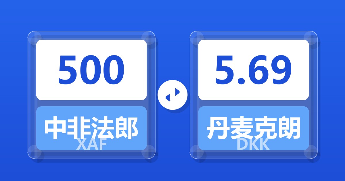500中非法郎兑丹麦克朗