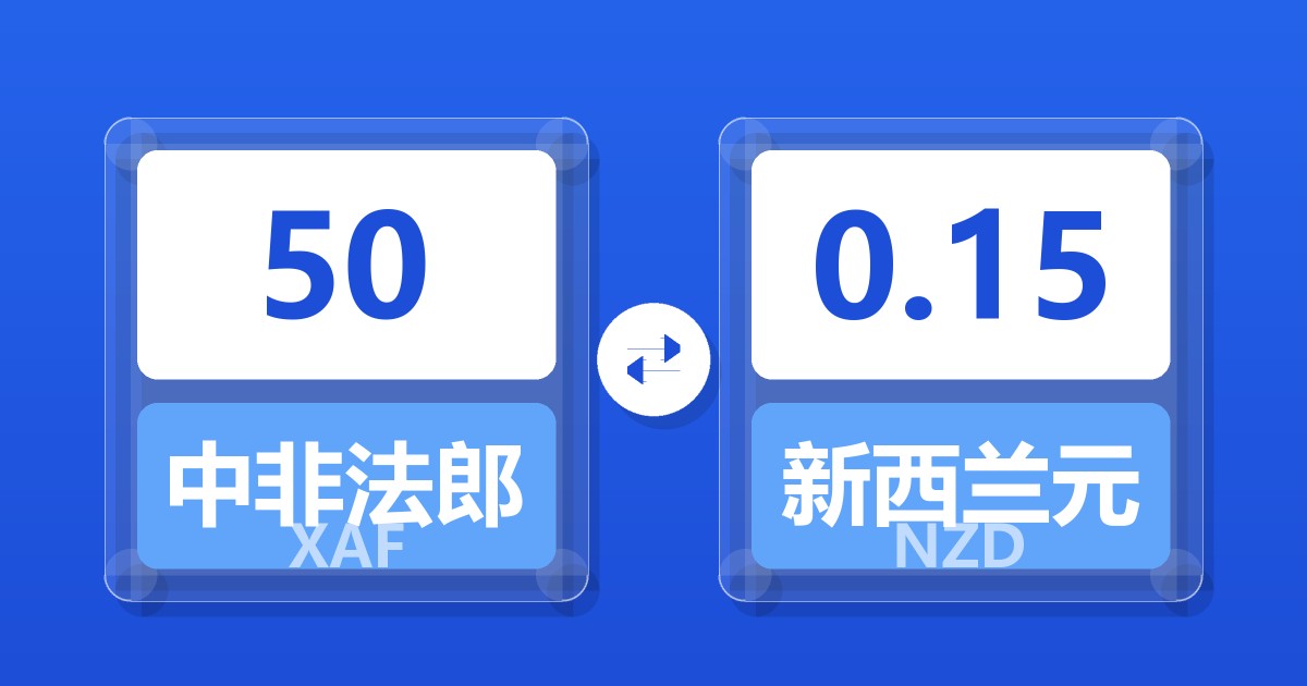 50中非法郎兑新西兰元