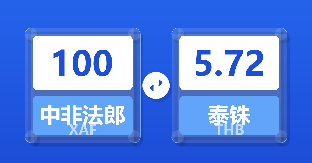100中非法郎兑泰铢