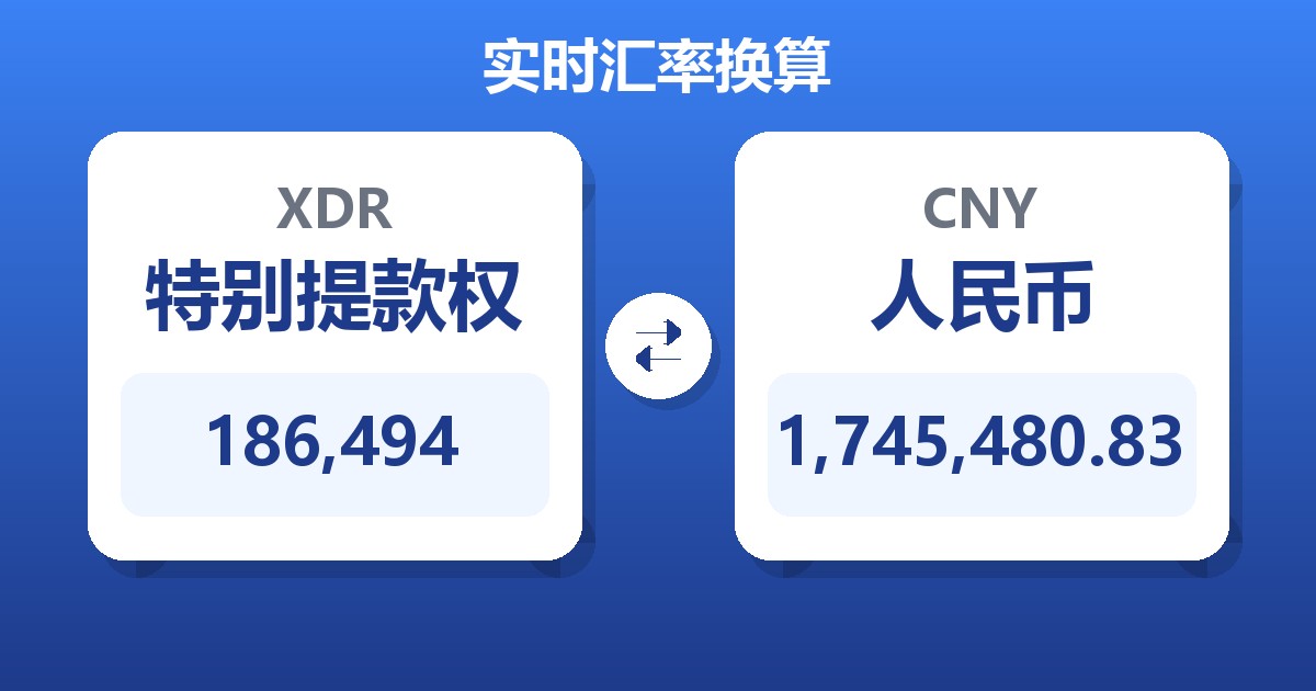 186,494特别提款权兑人民币