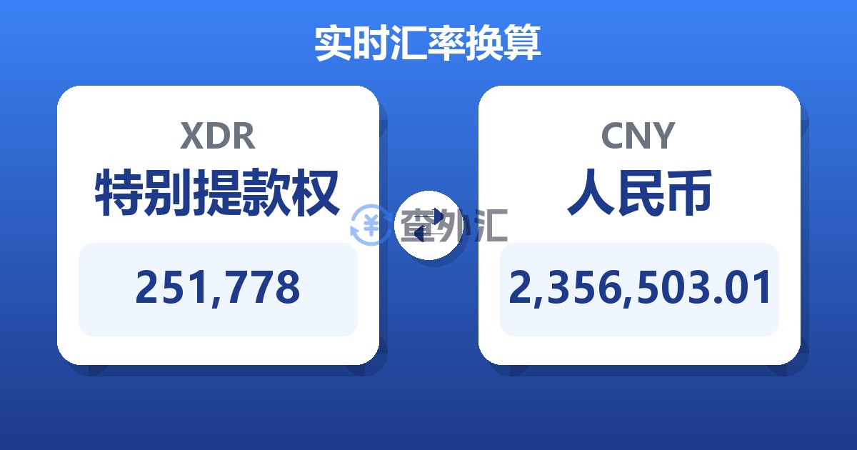 251,778特别提款权兑人民币