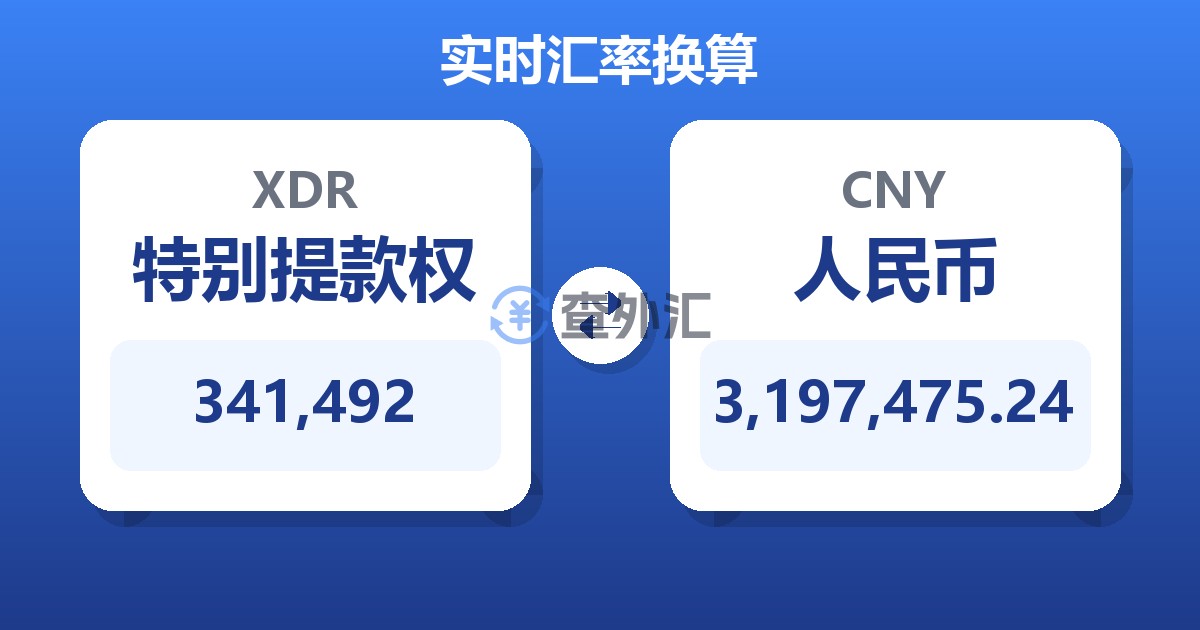341,492特别提款权兑人民币