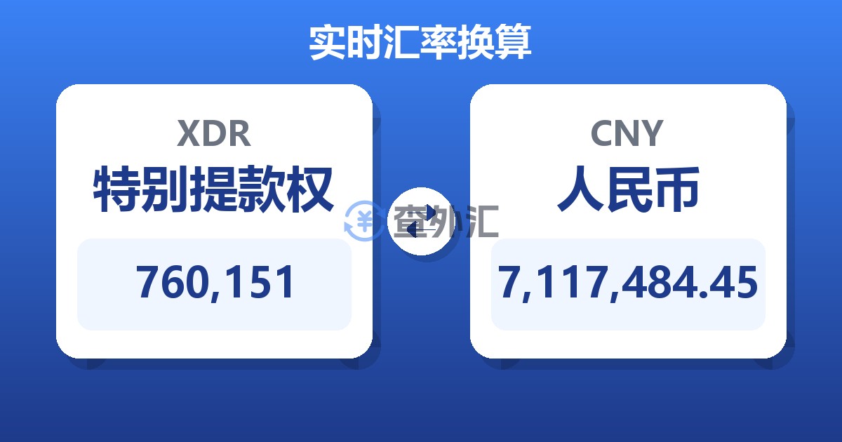 760,151特别提款权兑人民币