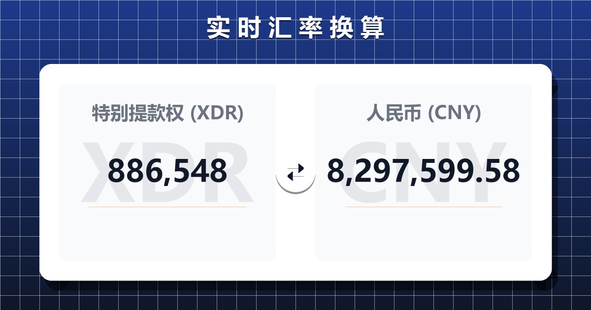 886,548特别提款权兑人民币