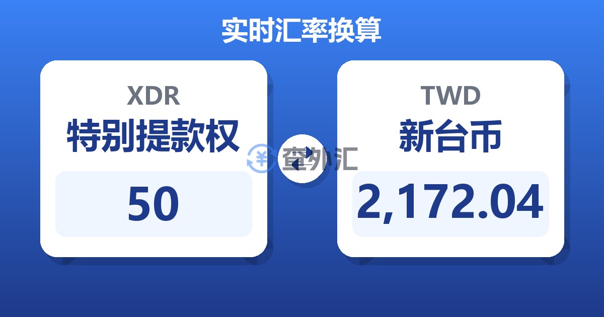 50特别提款权兑新台币