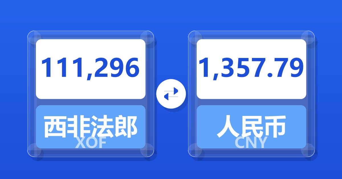 111,296西非法郎兑人民币