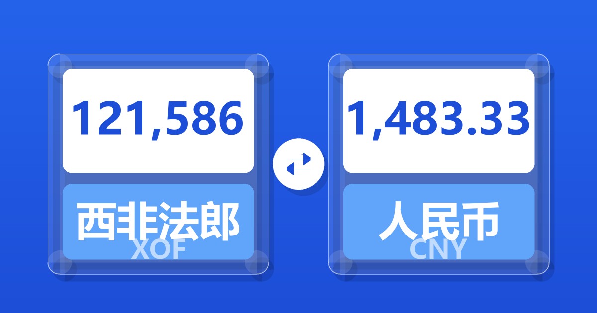 121,586西非法郎兑人民币