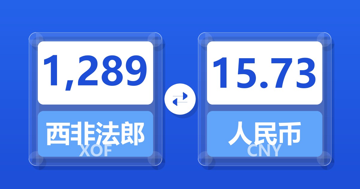 1,289西非法郎兑人民币
