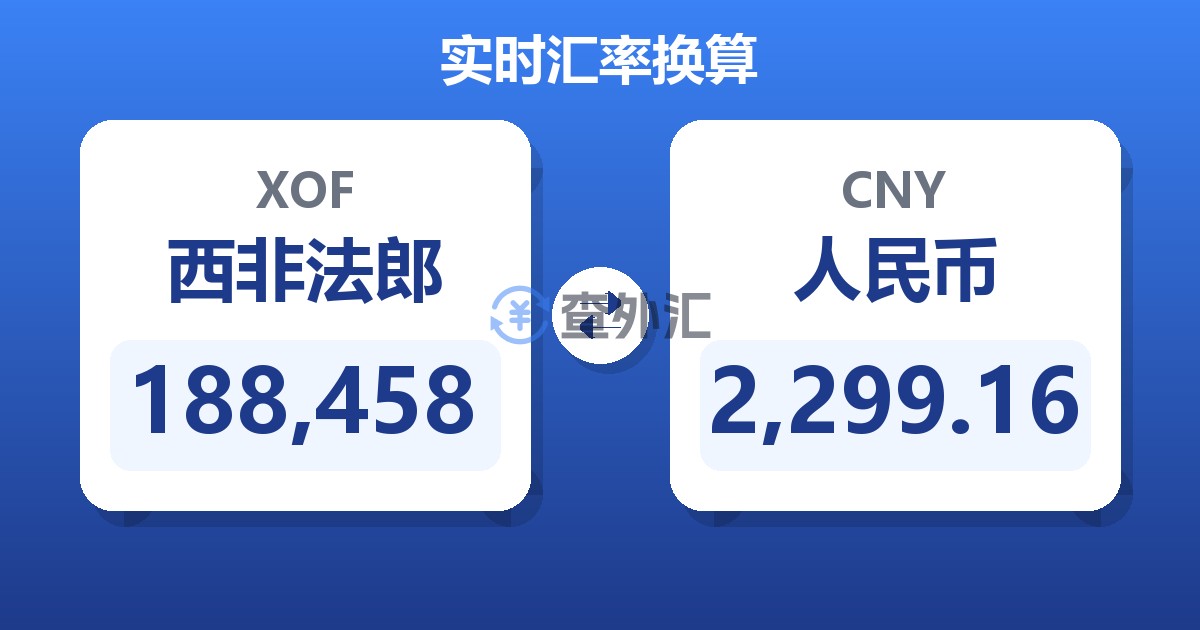 188,458西非法郎兑人民币