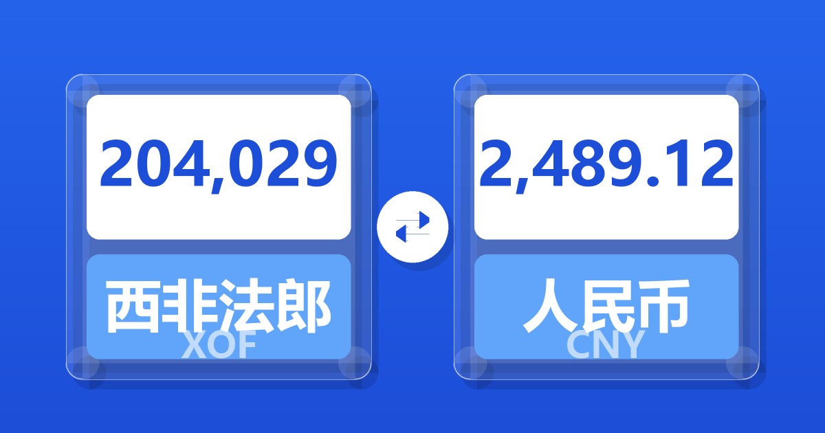 204,029西非法郎兑人民币