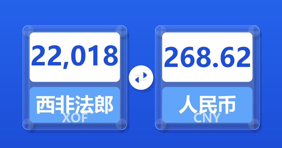 22,018西非法郎兑人民币