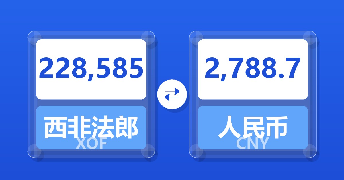 228,585西非法郎兑人民币