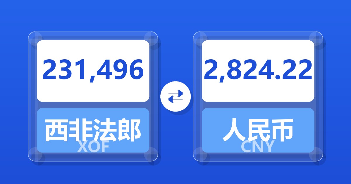 231,496西非法郎兑人民币