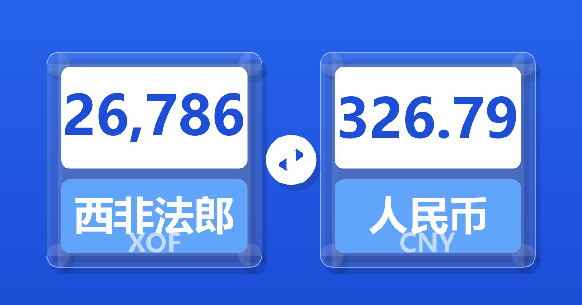 26,786西非法郎兑人民币