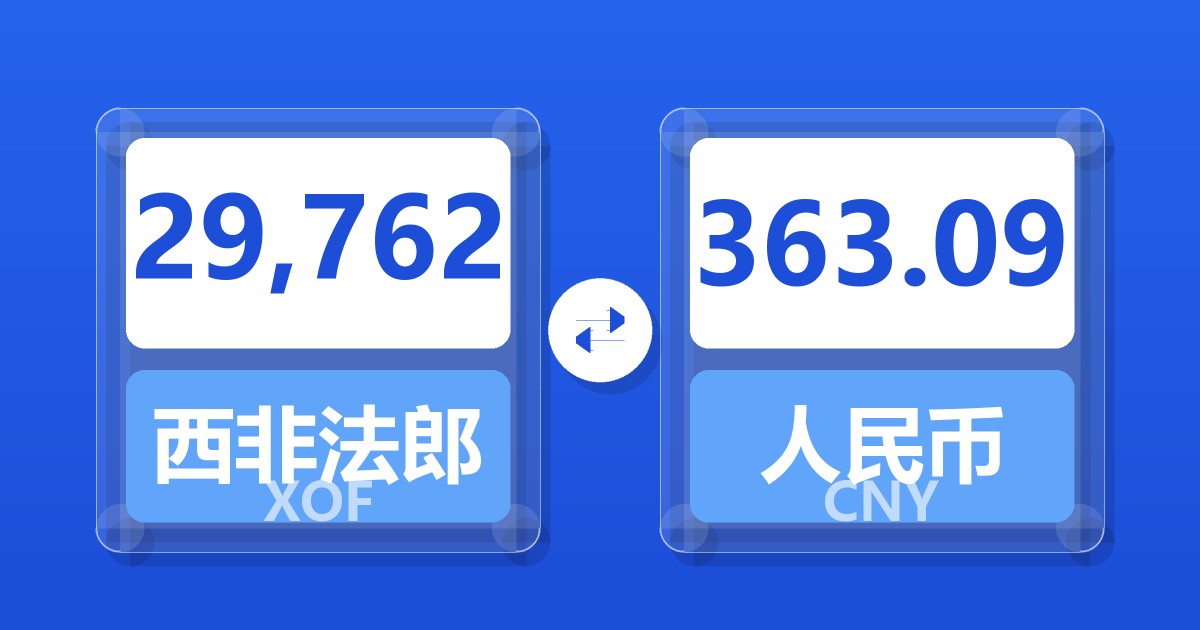 29,762西非法郎兑人民币