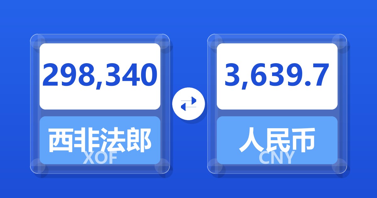 298,340西非法郎兑人民币