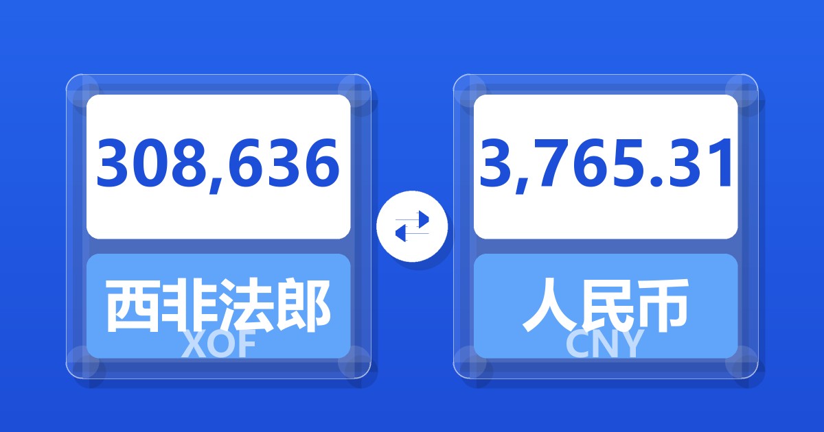 308,636西非法郎兑人民币