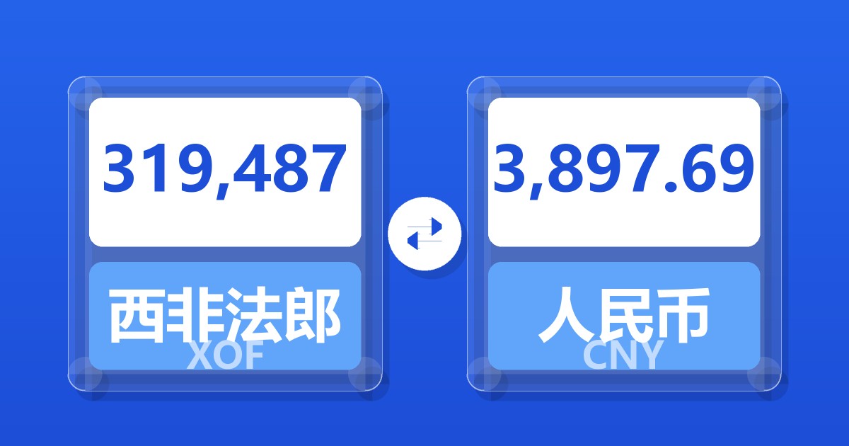 319,487西非法郎兑人民币
