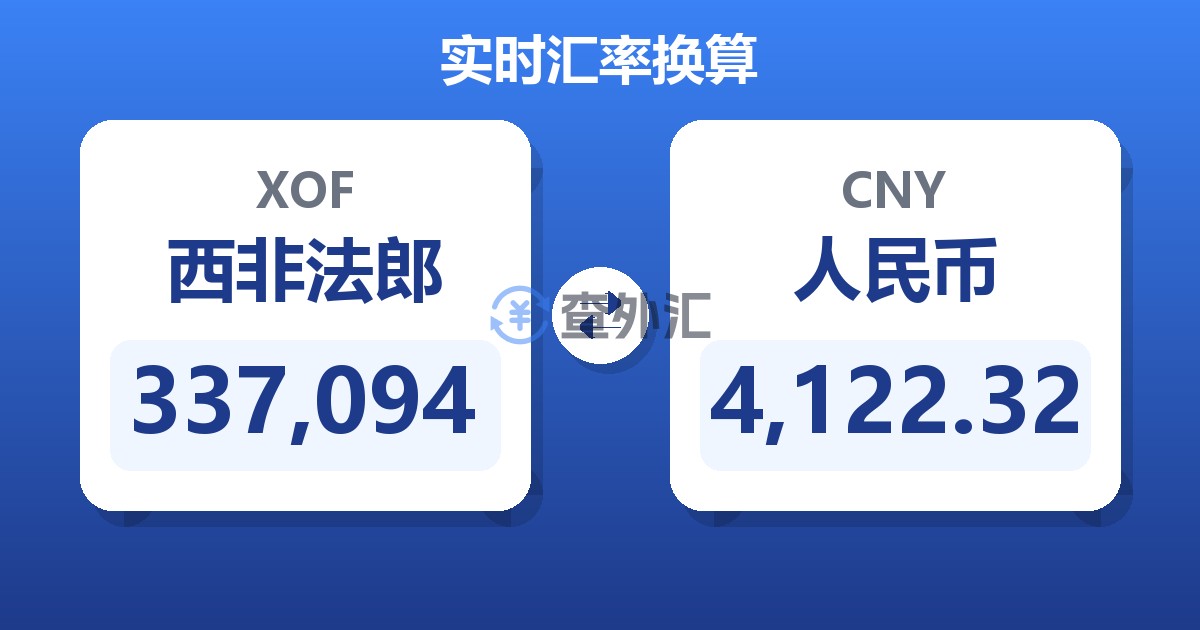 337,094西非法郎兑人民币