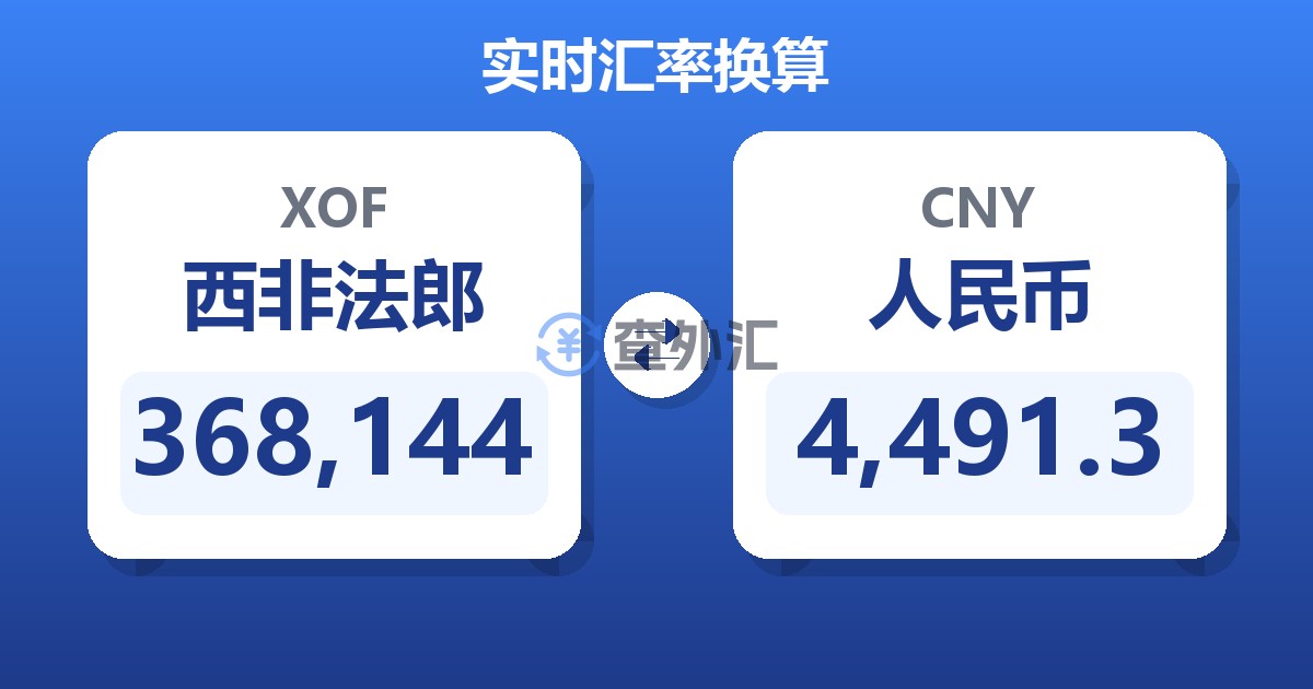 368,144西非法郎兑人民币