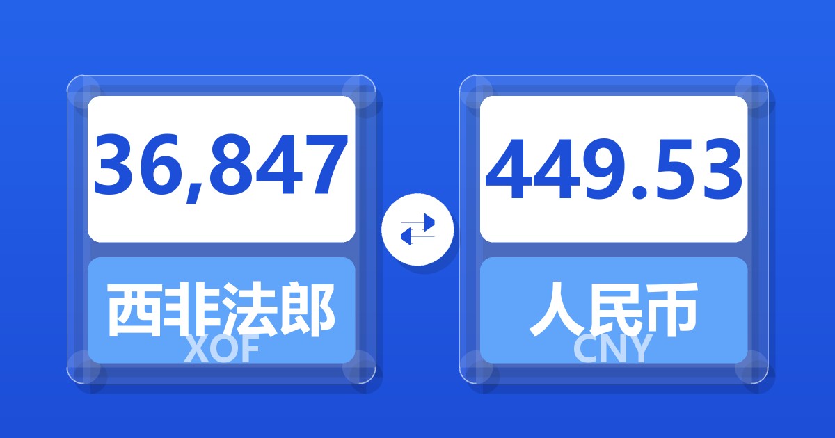 36,847西非法郎兑人民币