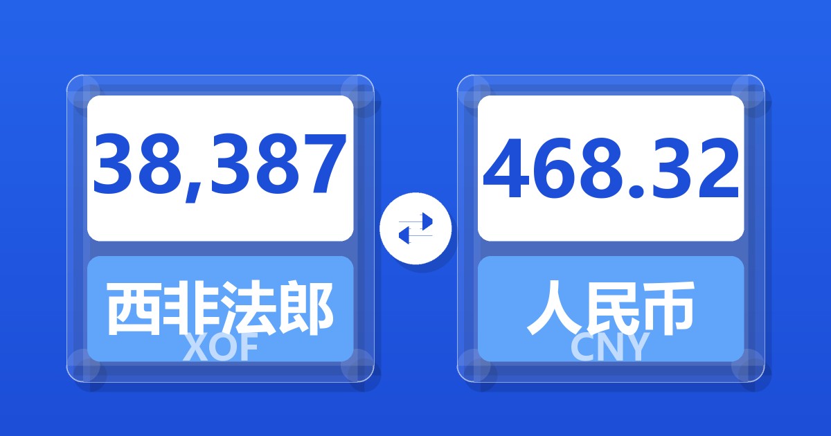38,387西非法郎兑人民币