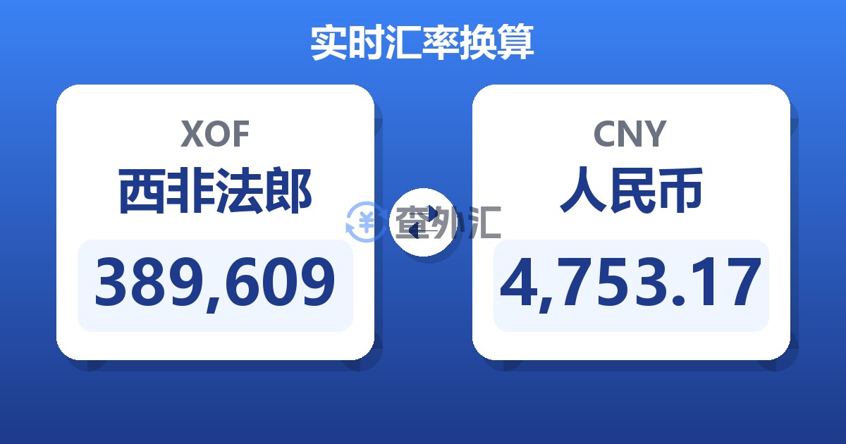 389,609西非法郎兑人民币