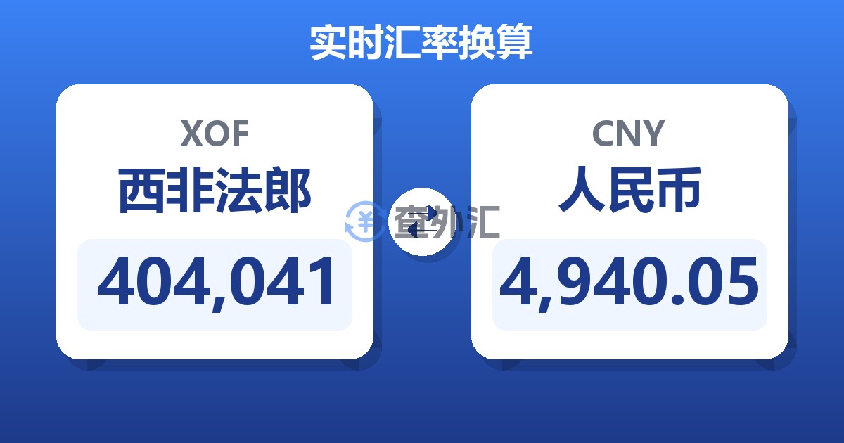 404,041西非法郎兑人民币