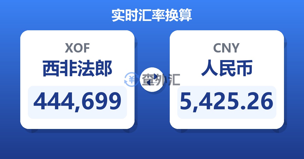 444,699西非法郎兑人民币