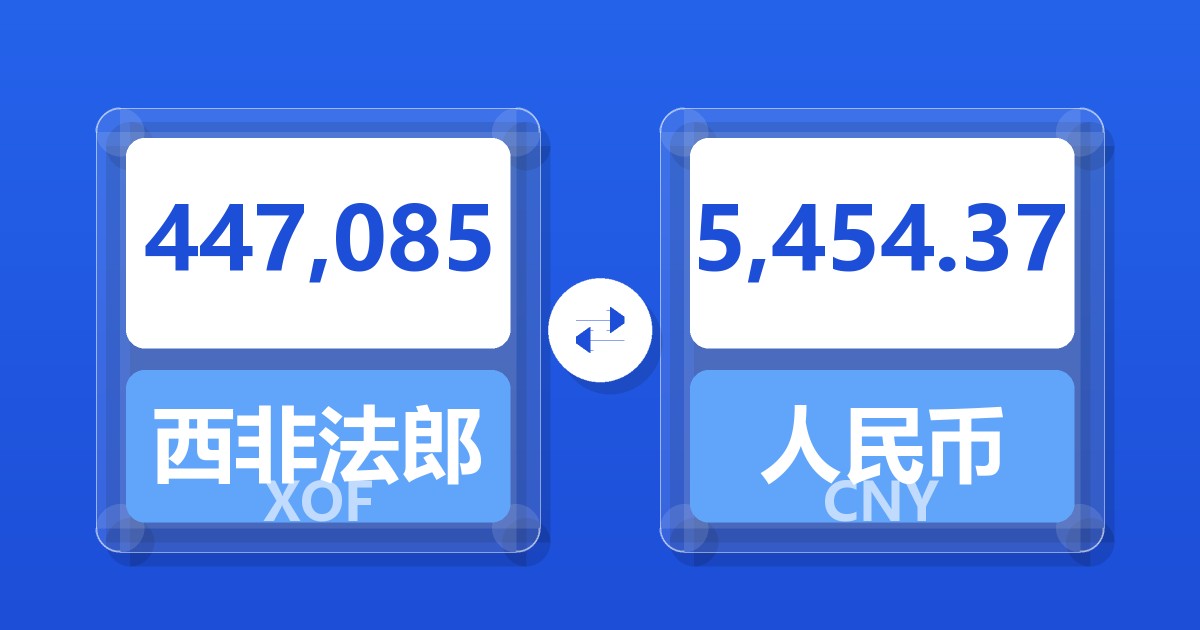447,085西非法郎兑人民币