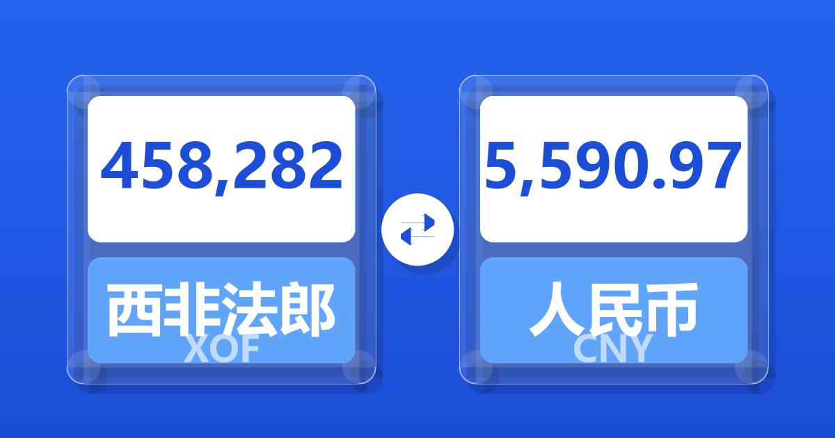 458,282西非法郎兑人民币