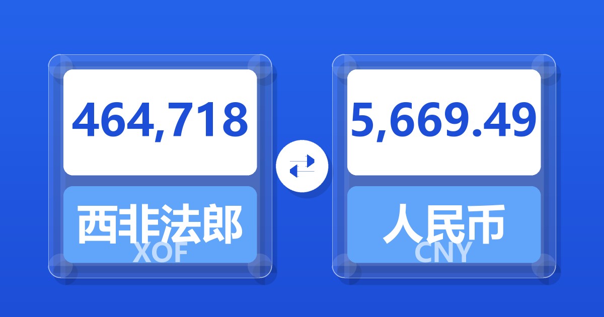 464,718西非法郎兑人民币