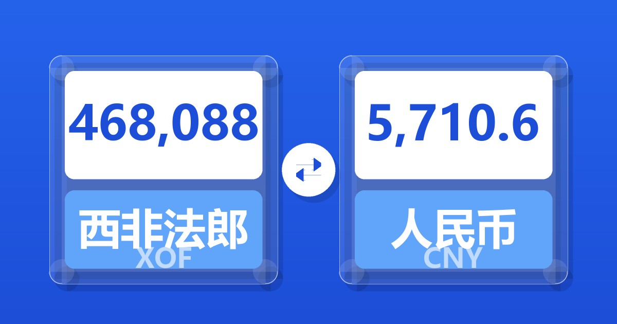 468,088西非法郎兑人民币