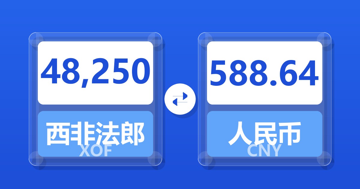 48,250西非法郎兑人民币