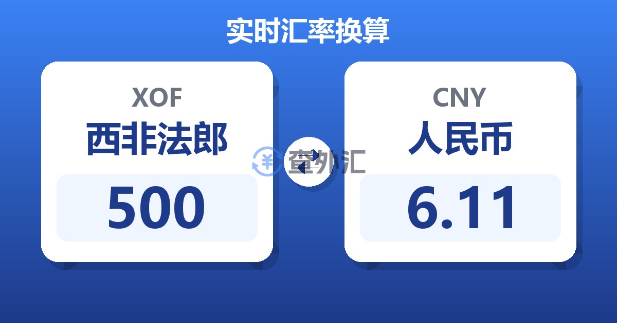 500西非法郎兑人民币