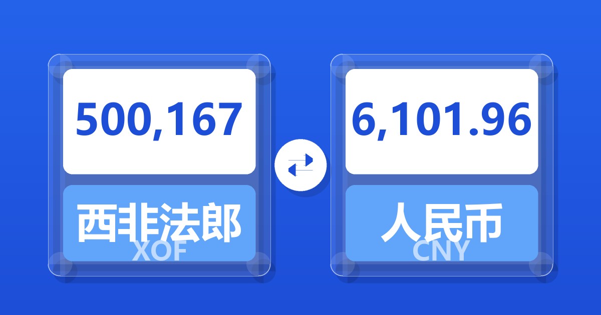 500,167西非法郎兑人民币