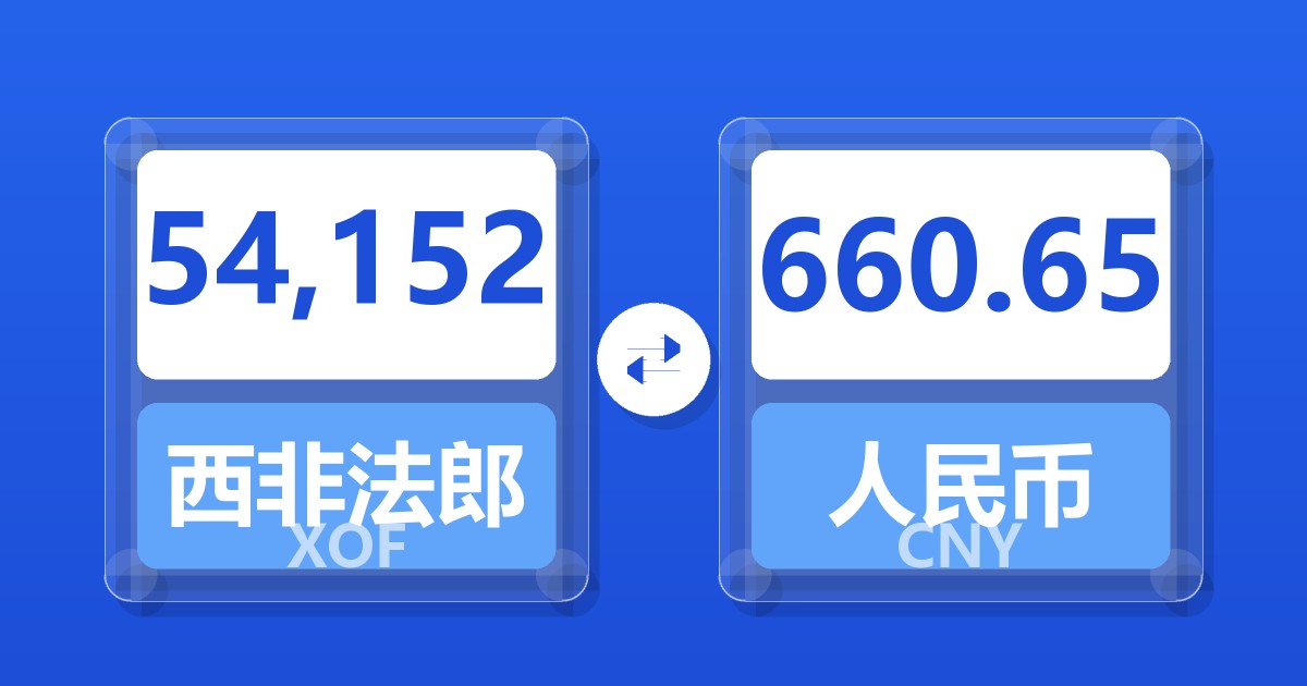 54,152西非法郎兑人民币