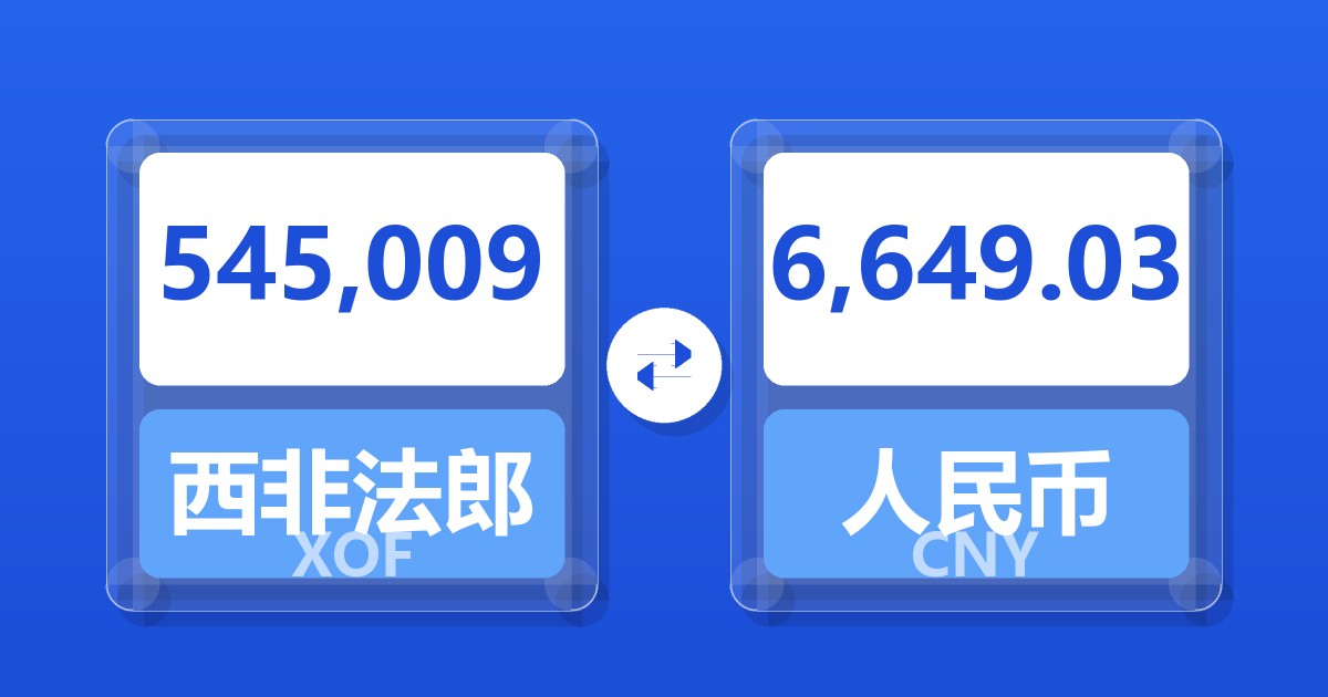 545,009西非法郎兑人民币
