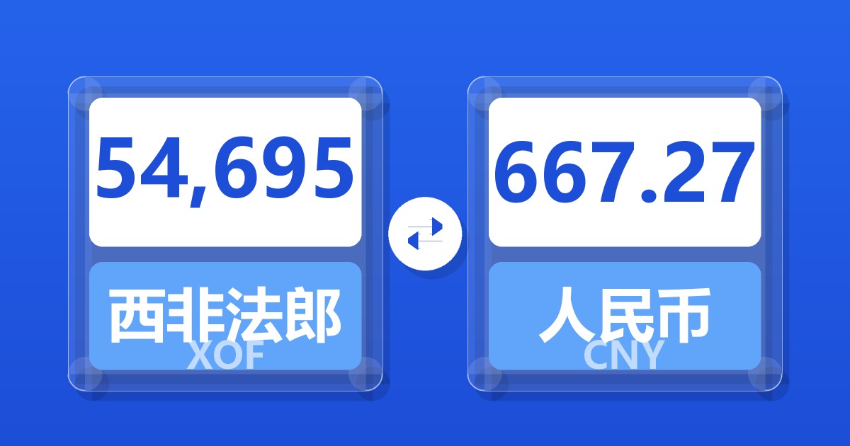 54,695西非法郎兑人民币