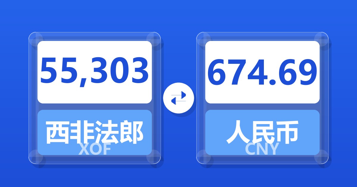 55,303西非法郎兑人民币
