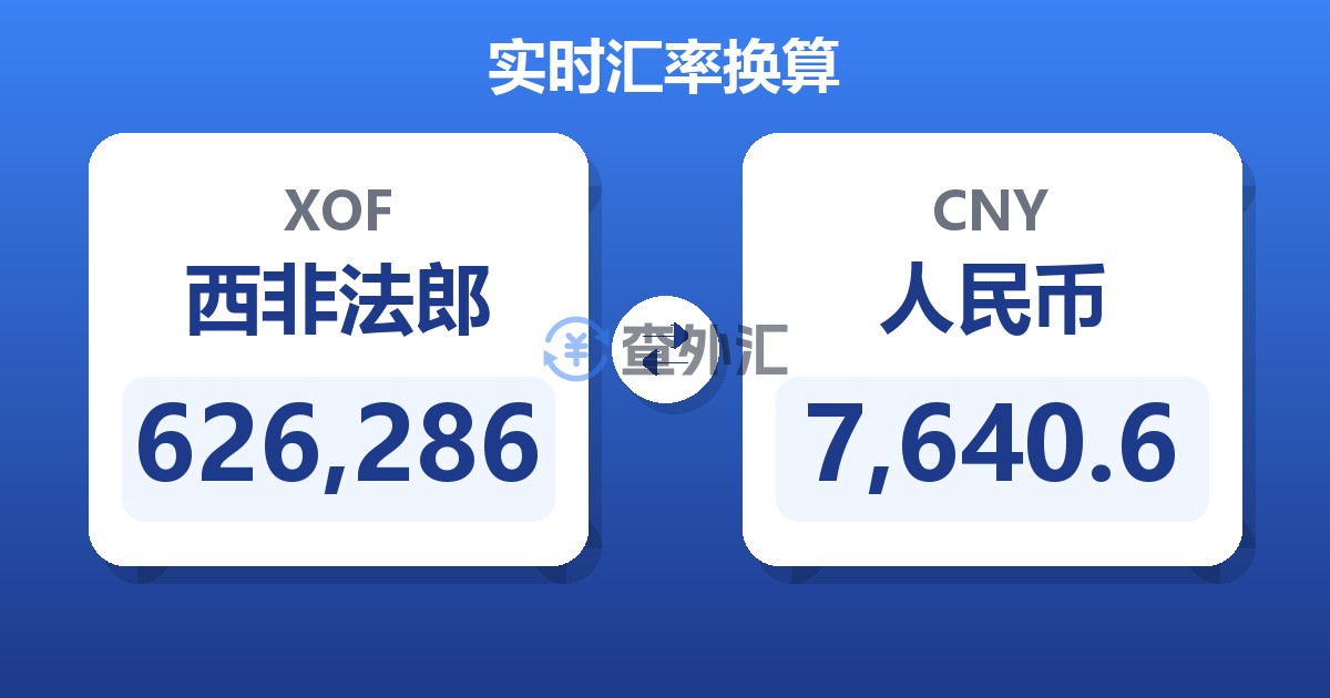 626,286西非法郎兑人民币