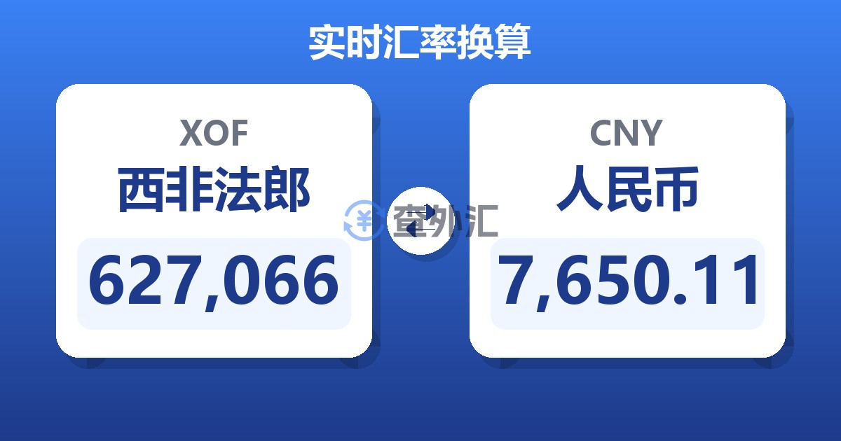 627,066西非法郎兑人民币