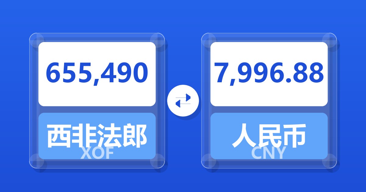 655,490西非法郎兑人民币