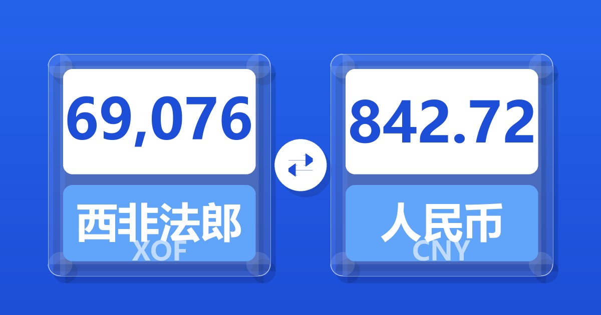 69,076西非法郎兑人民币