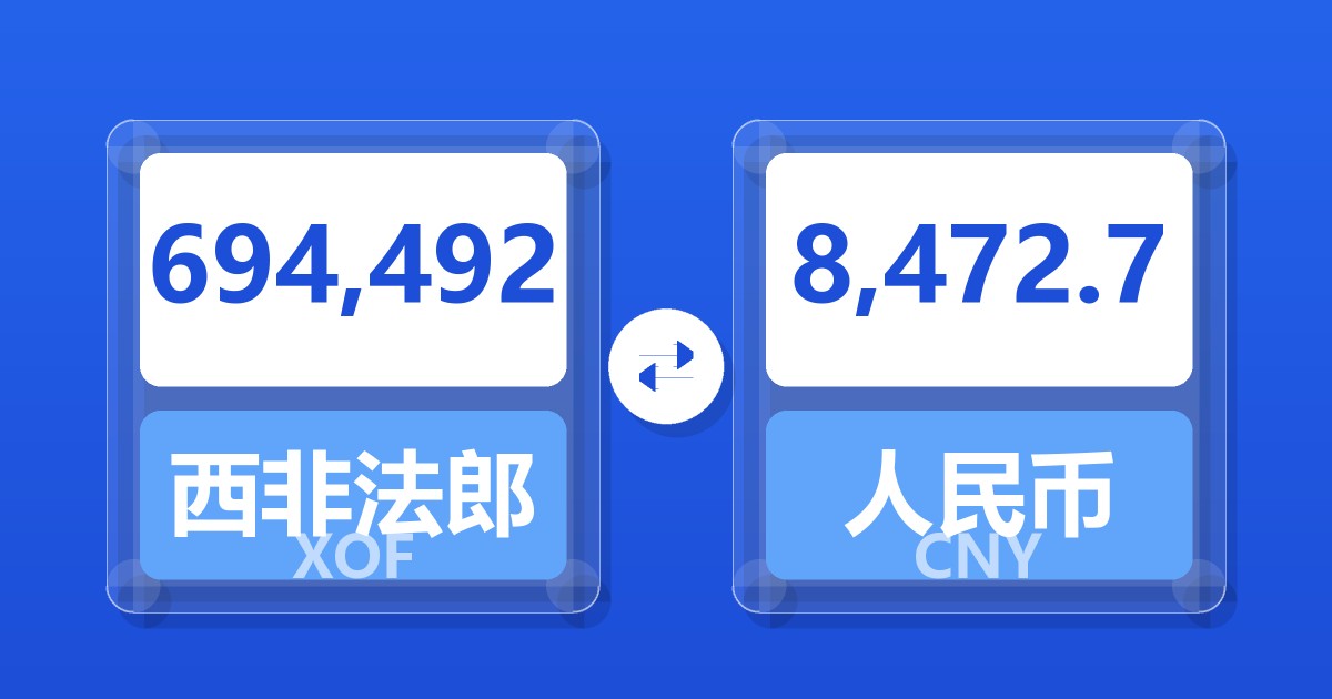 694,492西非法郎兑人民币