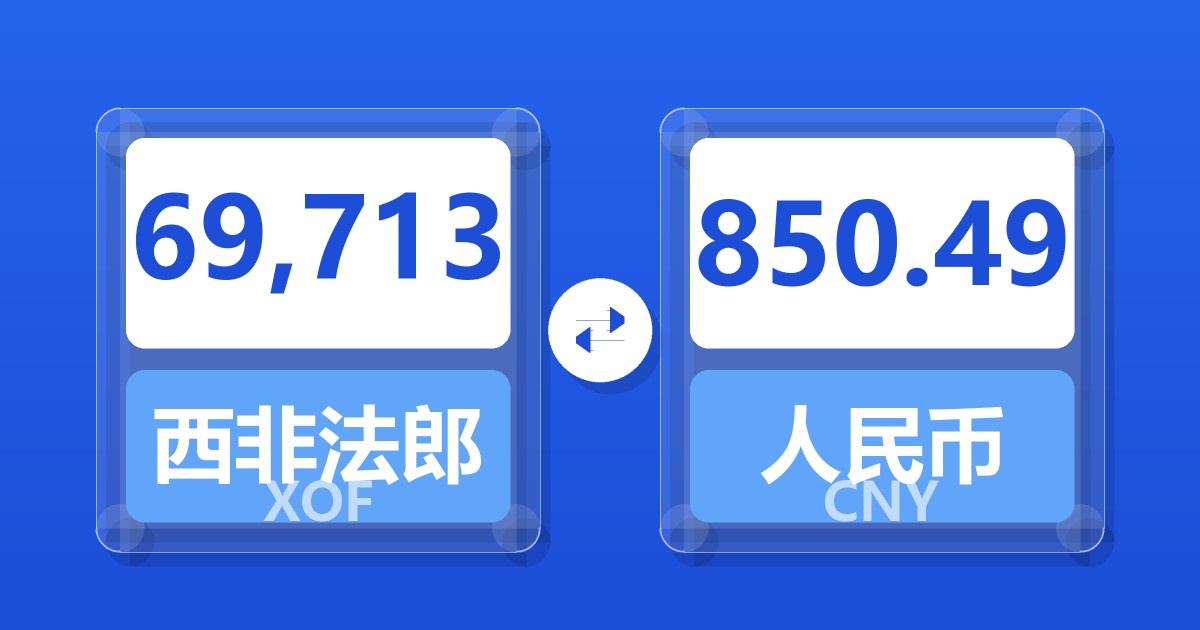 69,713西非法郎兑人民币