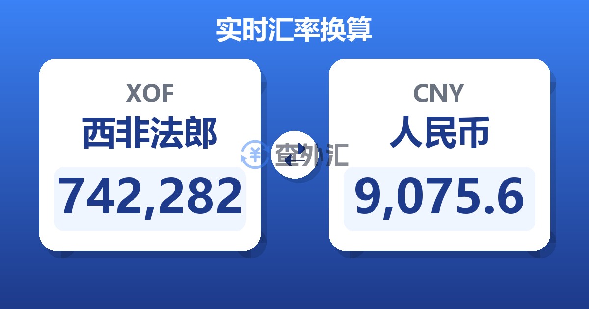 742,282西非法郎兑人民币